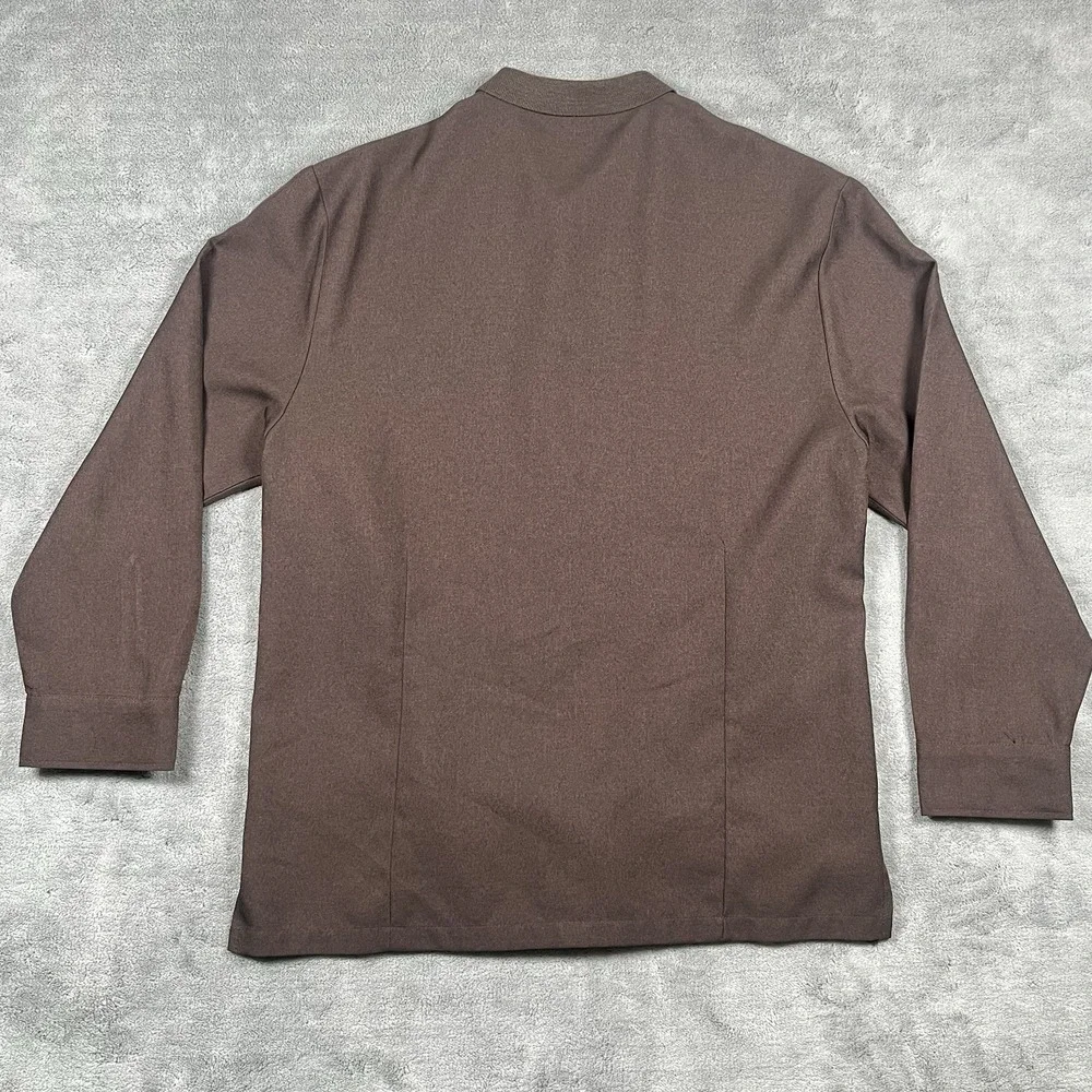 MICHAEL IRVIN 88 Men Vintage Brown Collared Knit Button Cardigan Shirt Sweater